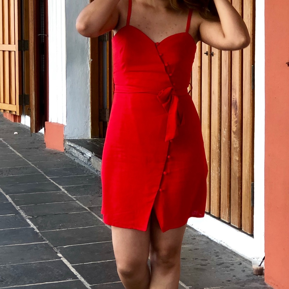 OYSHO RED MINI DRESS